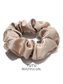 3 pièces/Set Chouchou en satin de diamant en tissu pour femmes, élégant et délicat. Élastique élevé, sans dommage pour les cheveux. Attaches pour cheveux de base mode élégante. Convient à une utilisation quotidienne.