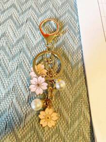 樱花钥匙扣，简约樱花手机挂饰，女士/女孩汽车饰品，包包挂件，可爱哥特/Y2K风格礼物，适合送给母亲、父亲、毕业生和老师 - 淺粉色 - 查看 5