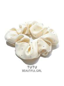3 pièces/Set Chouchou en satin de diamant en tissu pour femmes, élégant et délicat. Élastique élevé, sans dommage pour les cheveux. Attaches pour cheveux de base mode élégante. Convient à une utilisation quotidienne.