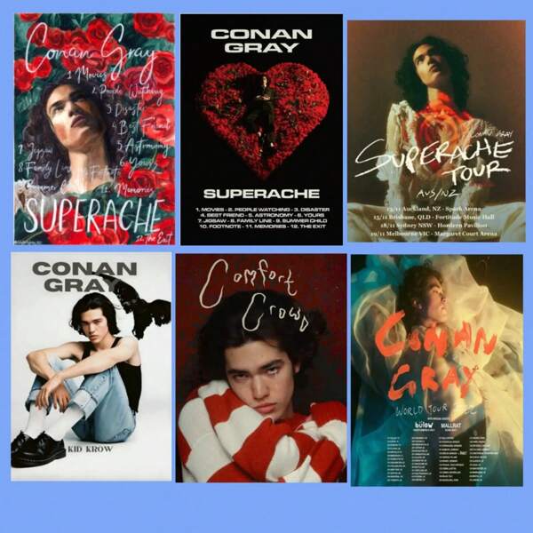 1 Piece Unframed Posters, Wall Arts, Modern Pop Singer Conan Grays 2022 World Tour Poster Music Album Canvas Painting Wall Art Pictures Home Room Decor