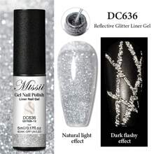 Mtssii Silver Reflective Glitter Liner Gel Nail Polish Pink Silver Black Red Color Bright Sparkling French Pink Paint Spider Liner Gel Semi Permanent Nail Painting UV Gel Superflash Style Pull Line Graffiti Painting Stripe DIY French Nail Design Soak Off Nail Vanish Nail Supplies Nails - 銀色 - 查看 2