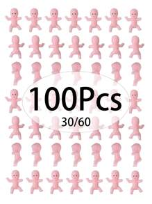 30/60/100pcs Mini Plastic Figurines, Ice Cubes Game, Bath Time, Gender Reveal Party Decor, Birthday Cake Toppers, Party Favors, Wedding, Baking Decoration