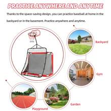 All-In-One Outdoor Sports Set With Football Net, Baseball Net, 3-In-1 Combo Outdoor Sports Center With Soccer Goal, Lacrosse Net, Segmart Heavy-Duty Basketball Hoop With Durable Net, Metal Frame - Black - View 4