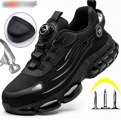 Uniseksowe, wygodne i robocze buty z obrotowym guzikiem, odporne na zgniecenia i przebicia, lekkie i oddychające, buty robocze dla mężczyzn i kobiet