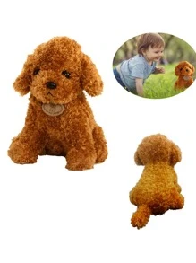 Plush Dog - Brown Color - Ideal For Entertainment Of Kids And Adults - Cute Poodle Plush Doll - Soft PP Material - Perfect For Home Decoration And Holiday Gifts - 咖啡棕 - 查看 1