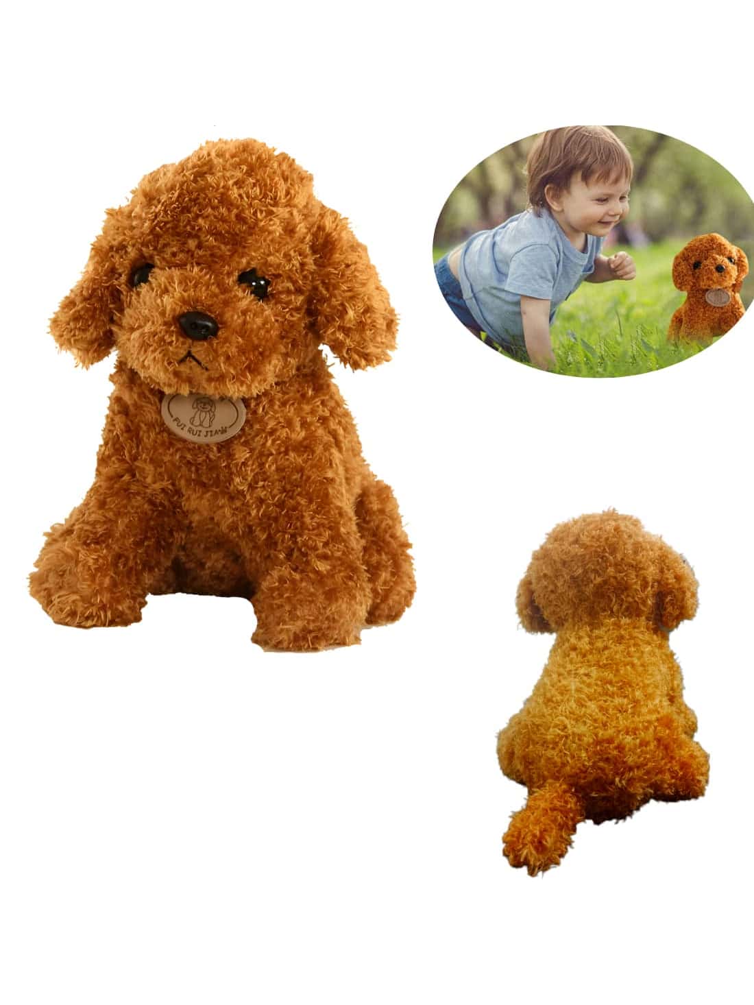 Plush Dog - Brown Color - Ideal For Entertainment Of Kids And Adults - Cute Poodle Plush Doll - Soft PP Material - Perfect For Home Decoration And Holiday Gifts - 咖啡棕 - 查看 1