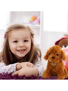Plush Dog - Brown Color - Ideal For Entertainment Of Kids And Adults - Cute Poodle Plush Doll - Soft PP Material - Perfect For Home Decoration And Holiday Gifts - 咖啡棕 - 查看 3