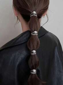 Ligas para el cabello elásticas con bolas de plata súper brillantes y doradas, scrunchies minimalistas de alta gama para coleta, scrunchies elegantes personalizados y simples, accesorios de cabello de alta elasticidad para el baño, accesorios para festivales, accesorios de otoño e invierno