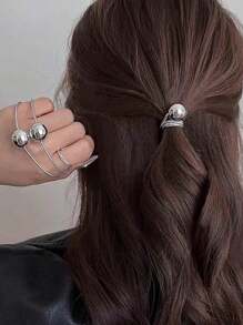 Ligas para el cabello elásticas con bolas de plata súper brillantes y doradas, scrunchies minimalistas de alta gama para coleta, scrunchies elegantes personalizados y simples, accesorios de cabello de alta elasticidad para el baño, accesorios para festivales, accesorios de otoño e invierno