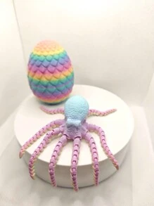 2 pièces Ensemble imprimé en 3D Costume œuf poulpe, costume œuf et poulpe - Jouet costume œuf et poulpe imprimé en 3D, décoration multifonctionnelle intérieure et extérieure, figurine décorative, cadeau de fête - sans alimentation requise - Multicolore - Voir 10