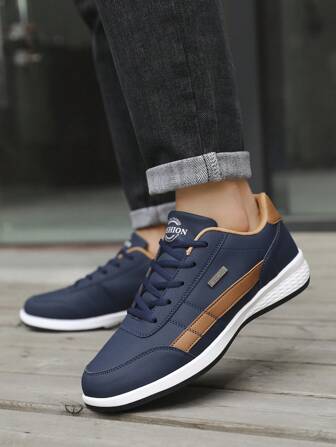 Men's Casual Shoes, Autumn Sports Shoes, British Style Low-Top Lace-Up, Breathable Fabric Lining, PU Upper, EVA Sole, Ideal Gift For Boyfriend On Valentine's Day Or New Year