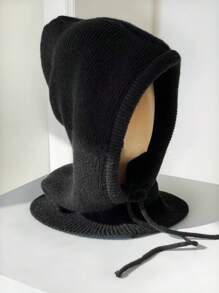 1 sztuka/damska szara czapka kominiarka ze ściągaczem, ciepła dzianinowa czapka ochronna na twarz i szyję do jazdy na nartach na świeżym powietrzu, odpowiednia do ochrony przed zimnem zimą