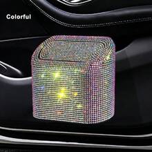 Glitter Trash Can For Car Storage Box Garbage Grabber Bling Rhinestone Door Trash Bin Auto Supplies Car Interior Accessories - Black - View 6