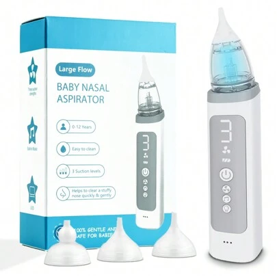 Baby Nasal Aspirator, Electric Nose Sucker With 3Levels Suction, Soothing Light & Nursery Rhymes