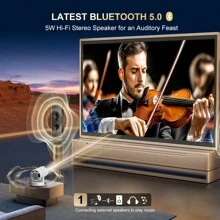 VELEC HY300 Pro HIFI Proiettore con altoparlante Android 11 Dual Wifi6 280ANSI Allwinner H713 BT5.0 1280*720P 4K aggiornamento Proiettore audio per film