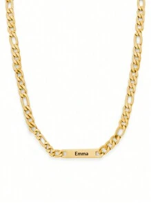 Individuell gravierte Halskette aus Edelstahl mit mehreren Namen für Herren, personalisierte Namensbar-Halskette mit Kette für Väter, Geschenk zum Vatertag, Weihnachten, Thanksgiving, Partys, Jahrestag, Abschluss, Silber, Stilvoll, Farbig, Vintage, Unisex, Hipster, Einfach, Personalisiert, Einzigartig, Ideale Geschenke für ihn, Ideale Geschenke für sie, Sie, Freund, Freundin, Vater, Mutter, Familie, Freunde, für Jahrestage, für Geburtstage, für Abschluss, für Prom, für Partys, Damenketten