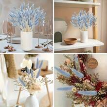 60/100 pezzi di fiori secchi di Lagurus Ovatus soffici di colore blu chiaro, coda di coniglio, per decorazioni boho in casa, matrimoni, tavolo da pranzo, raduni di fattoria, regali per feste, compleanni, lauree, decorazioni autunnali