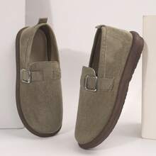Women's Cozy Padded Suede Clogs -Adjustable Buckle And Rounded Toe - Outdoor Slippers - 全棕色 - 查看 9