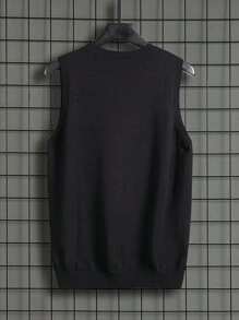 Gilet in stile coreano lavorato a maglia per uomo, cardigan smanicato, adatto per primavera, autunno e inverno
