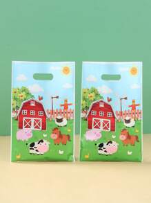 50pcs Farm Animal Gift Bag, Farm Animal Theme Birthday Party Gift Packaging Supplies Packaging Bag, Birthday Home Decor Room Decoration Kitchen Supplies Packaging Bag, Farm Animal Decor Party Favor, Birthday Gift, Babe Shower Decor, Wedding Gift Wedding Favor - Farm - View 3