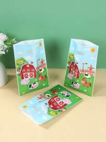 50pcs Farm Animal Gift Bag, Farm Animal Theme Birthday Party Gift Packaging Supplies Packaging Bag, Birthday Home Decor Room Decoration Kitchen Supplies Packaging Bag, Farm Animal Decor Party Favor, Birthday Gift, Babe Shower Decor, Wedding Gift Wedding Favor - Farm - View 5