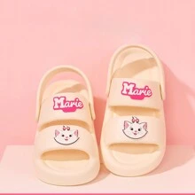 Miniso 迪士尼玛丽猫粉色家居拖鞋，女士速干拖鞋，时尚百搭户外凉鞋，厚底沙滩凉鞋，轻便透气舒适不闷热 - 白色 - 查看 1