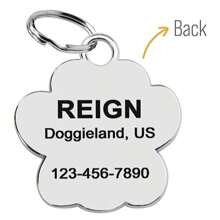 个性化狗猫定制标签雕刻小狗宠物 ID 名字项圈标签不锈钢爪子闪光吊坠宠物狗配饰