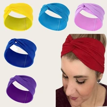 Europa und USA Mode breite Kante Stirnband verknotetes Kreuz Stirnband zweifarbiges Stirnband Krone Haarschmuck, Turban Stirnband, Schweißband