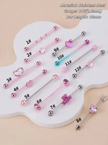 Morlyda 1 chiếc khuyên tai công nghiệp màu hồng ngọt ngào hình ngôi sao trang sức xỏ khuyên công nghiệp bằng thép không gỉ hình trái tim cho phụ nữ nam giới khuyên tai công nghiệp hình thanh xỏ khuyên sụn khuyên tai xoắn ốc trang sức xỏ khuyên cơ thể hình thanh công nghiệp màu hồng 38mm 1&1/2 inch thanh xỏ khuyên công nghiệp làm quà tặng ngày lễ tình nhân tiệc ngày lễ tình nhân trang phục hàng ngày buổi tối tụ tập xã hội trang phục hàng ngày, mẹ, mẹ, ngày của mẹ, quà tặng - Nhiều màu - Xem 4