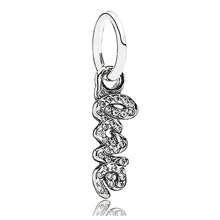 1 Stück Silbernes, süßes Tier, Schneeflocke, Liebesgeschenk für Mama am Valentinstag, Schleife, Hase, Rose, Überraschungsgeschenk passend für originalen Armband Charm, weibliches Email Handwerks Schmuckgeschenk - Silber - Übersicht 5