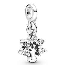 1 Stück Silbernes, süßes Tier, Schneeflocke, Liebesgeschenk für Mama am Valentinstag, Schleife, Hase, Rose, Überraschungsgeschenk passend für originalen Armband Charm, weibliches Email Handwerks Schmuckgeschenk - Silber - Übersicht 9