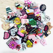 A Set Of 30/60/90pcs Random Silicone Beads,Focals - DIY Holiday Handicraft Items Suitable For Bracelets, Keychains, Holiday Gift Accessories Creative Handicraft Kit For Seasonal Projects - 彩色 - 查看 5