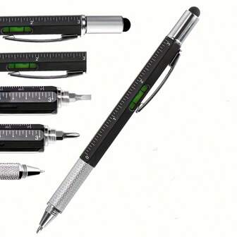 7-In-1 Handheld Screwdriver, Ballpoint Pen, Multi-Function Tool With Ruler, Screwdriver, Touch Screen Stylus, Plumb Level, Tools For Men