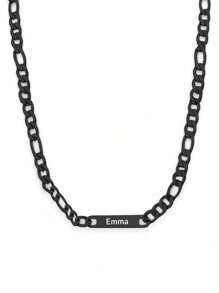 Individuell gravierte Halskette aus Edelstahl mit mehreren Namen für Herren, personalisierte Namensbar-Halskette mit Kette für Väter, Geschenk zum Vatertag, Weihnachten, Thanksgiving, Partys, Jahrestag, Abschluss, Silber, Stilvoll, Farbig, Vintage, Unisex, Hipster, Einfach, Personalisiert, Einzigartig, Ideale Geschenke für ihn, Ideale Geschenke für sie, Sie, Freund, Freundin, Vater, Mutter, Familie, Freunde, für Jahrestage, für Geburtstage, für Abschluss, für Prom, für Partys, Damenketten