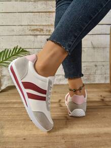 Damen Mode Lässig Sport Sneaker, weiche Sohle bequem atmungsaktiv Skaterschuhe