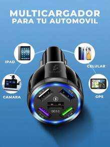 Multicargador CH.99 para Automovil Coche QC3.0 PD 20W USB3.1A Tipo C 4 en 1 Carga Super Rápida Inteligente ELE-GATE - Blanco y Negro - Ver 5