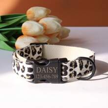 Customized Leopard Print Adjustable Pet Collar With Personalized ID Name Phone Number, Free Engraving, Suitable For Small/Medium/Large Dogs And Cats - Collar - View 12