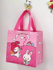 Sanrio 1/4/6/12 pièces Sac Kuromi Sanrio, Anime My Melody Cinnamoroll, grand sac fourre-tout en tissu non tissé imprimé, idéal pour ranger des livres, cadeaux kawaii pour les vacances