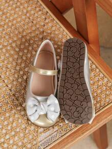 时尚多功能儿童平底鞋，新款女童蝴蝶结鞋 - 銀色 - 查看 7