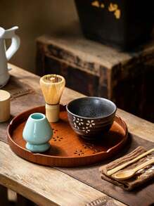 3件組抹茶茶具配件工具，竹製抹茶刷、抹茶起泡器、抹茶粉攪拌器、抹茶匙與茶勺，便攜式抹茶粉沖泡工具，適用於日式茶道、茶愛好者、廚房、餐廳日常使用 - 彩色 - 查看 3