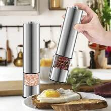 Electric Salt And Pepper Grinder Set, Battery Powered, One-Handed Operation, Automatic Pepper Grinder, Electronic Adjustable Pepper Grinder, Suitable As Kitchen Tool, Halloween/Christmas Gift