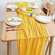 1/2pcs 90*180/300/400cm Red Bohemian Style Sheer Fabric Table Runners, Suitable For Party, Dining Table Decor, Valentine's Day, New Year, Engagement, Wedding, Shower, Birthday (Multiple Colors)