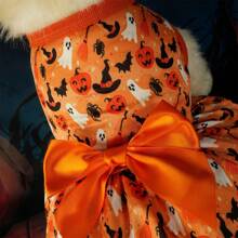 Dog Halloween Pumpkin Costume Clothes Outfit Small Puppy Pet Dog Funny Dresses