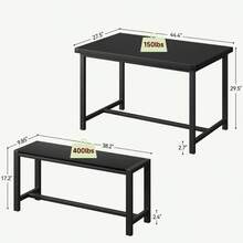 Juego de mesa de comedor para 4 personas, mesa de cocina con bancos para espacios pequeños, apartamento