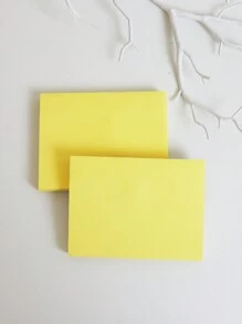 1set - Solid Color Rectangular Sticky Note, Simple Self-Adhesive Removable Sticky Note Paper, Office Memo And Message Sticky Note - Multicolor - View 3