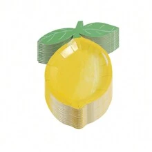 10 件/20 件/50 件柠檬形纸盘一次性甜点盘新娘送礼会派对用品花卉甜点盘春季生日派对餐桌装饰茶会托盘婚礼派对用品 - 彩色 - 查看 10