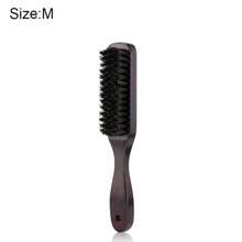 Cepillo para barba de hombre con mango de madera, cerdas de jabalí, cepillo de limpieza para bigote, herramienta de afeitado antiestática para peluquería y peinado - Marrón Mocha - Ver 6