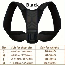 1 Piece Of Men's And Women's Posture Corrector, Outdoor Running Fitness Corrector With Adjustable Upper Back Support Collarbone, Providing Comfortable Neck And Shoulder Alignment For Men's And Women's Physical Health. Fixed Upper Back Support Ankle, Back And Shoulder Invisible Underwear, Black