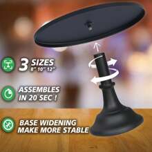 3 Pcs Metal Cake Stand, Cake Pop Stand Set Of Disc Diameter 8" 10" 12", Tall Cake Stands For Dessert Table, Perfect Display For Wedding, Graduation Party, Birthday, Baby Shower, Decorations (Matte Black) - 黑色 - 查看 5