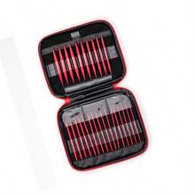 Aluminum Circular Knitting Needles Set With Ergonomic Handles,13 Size Interchangeable Crochet Needles With Storage Case For Small Project